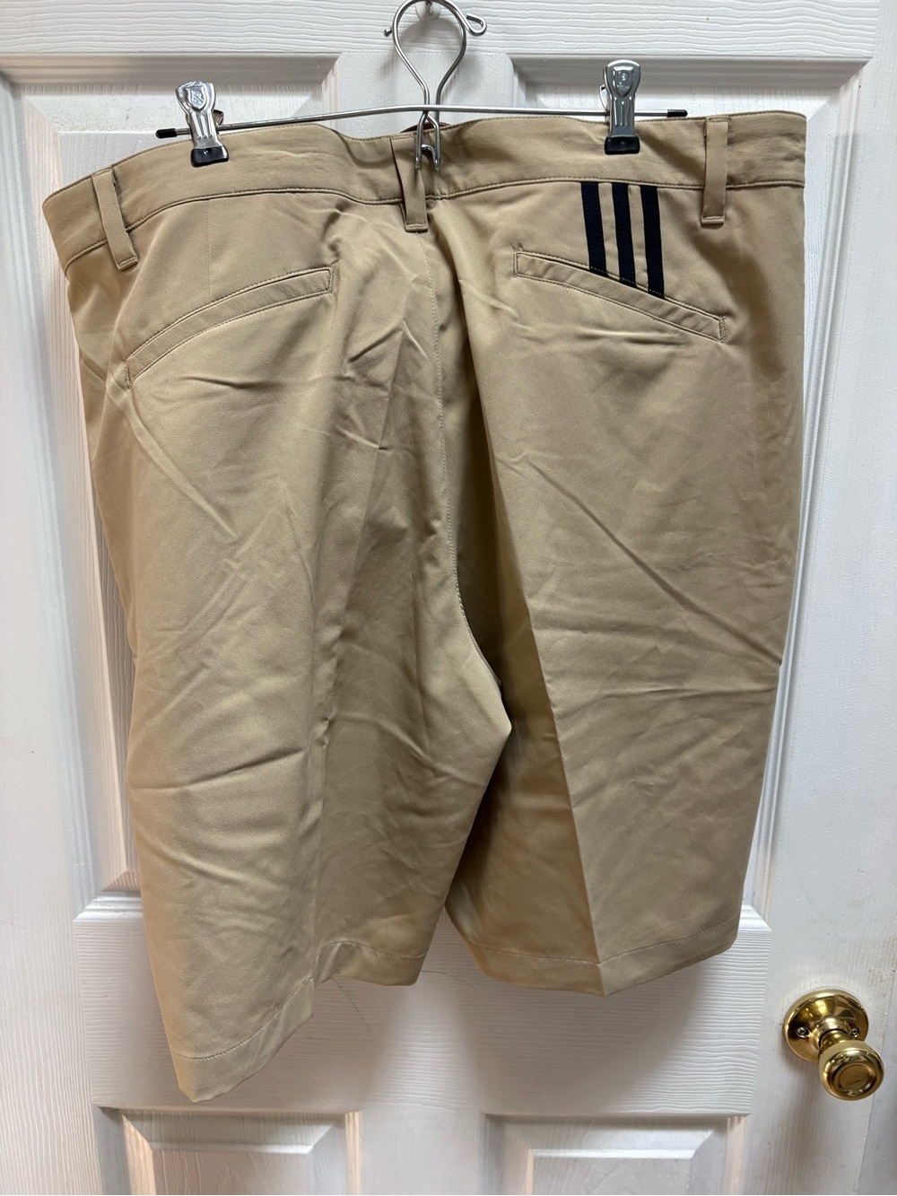 adidas Men’s Tan Flat Front Performance Shorts - Picture 4 of 5